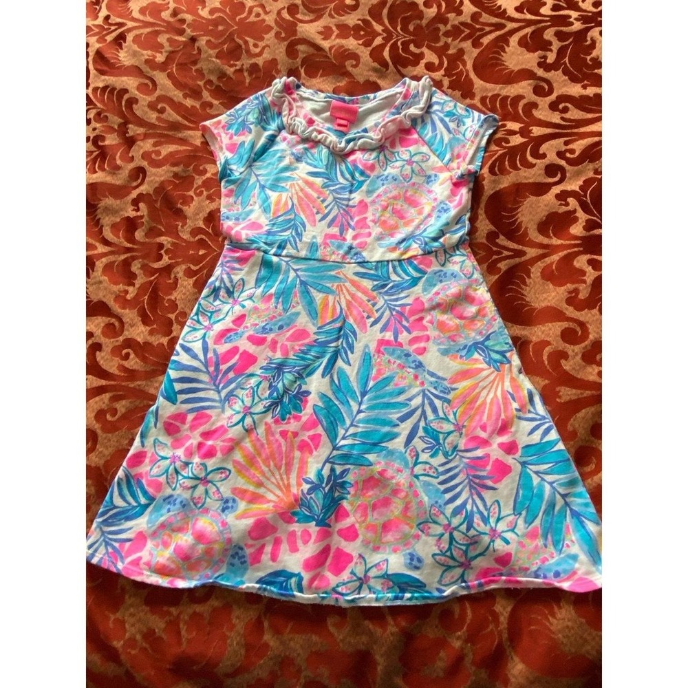 Lilly Pulitzer Dress Girls 8-10 Pull-over Travel Festival Swim Cover Up s4